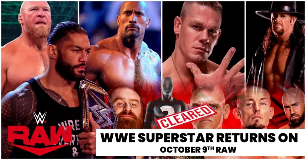 WWE Superstar Returns on October 9th Raw